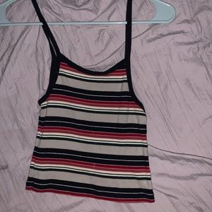 brandy melville stripped thick strap tank top